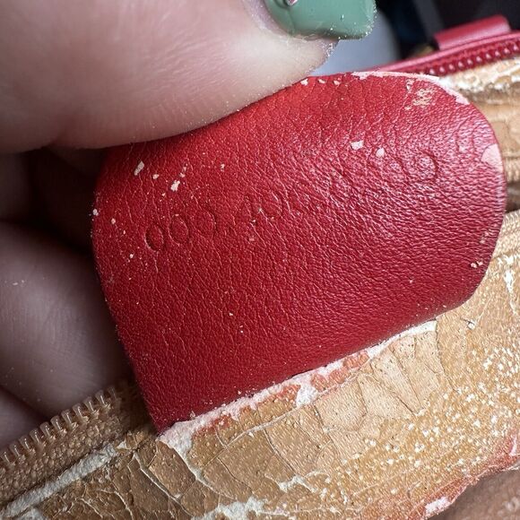 Authentic Vintage GUCCI Bamboo Red Calf Leather 2-Way Shoulder Hand Bag - Picture 12 of 13